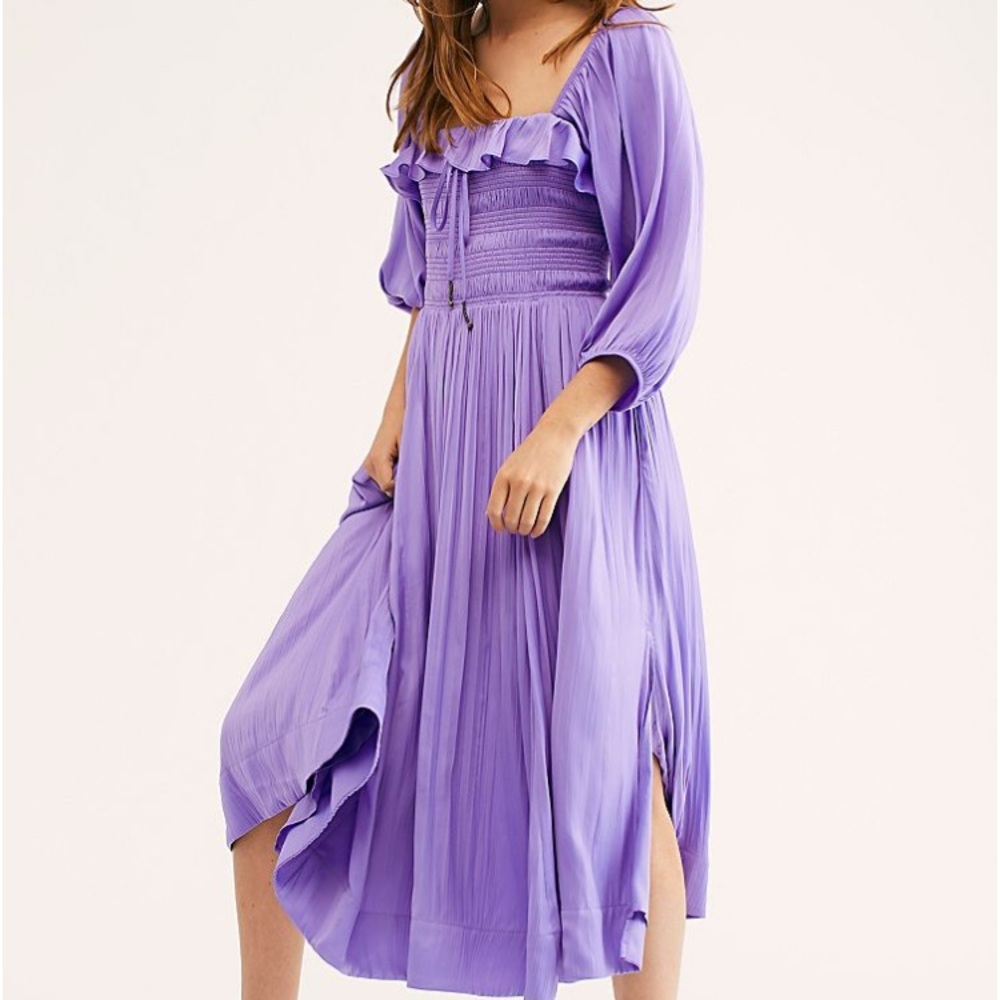 Free People shiny Oasis midi dress
